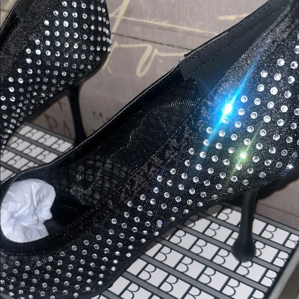 Chic Black Studded Heels - Picture 6 of 8